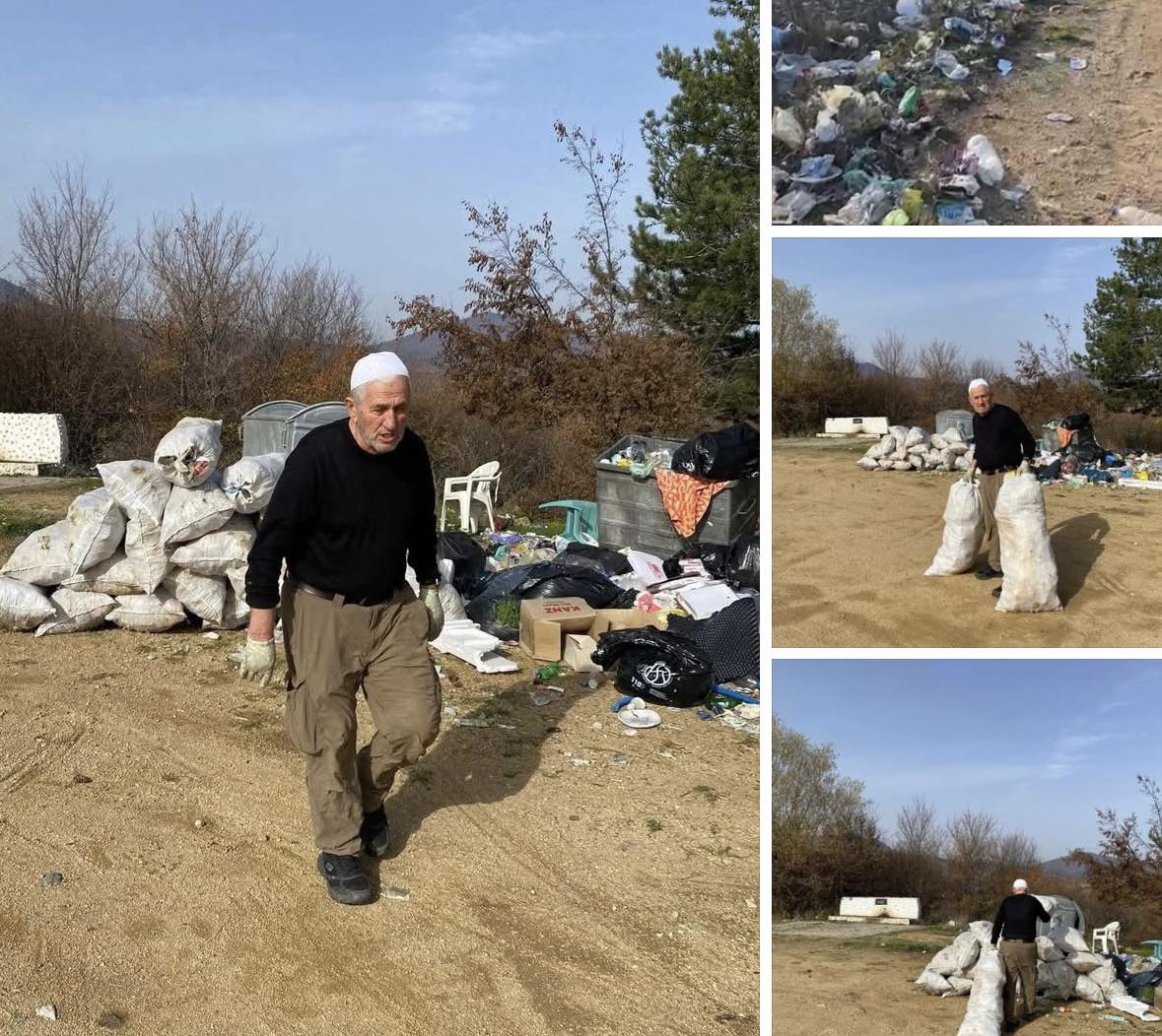 Haxhi Jusufi erdhi nga Zvicra  për 2 ditë e pastroi shetitoren mbi Sllupçan   Shembull që duhet të ndiqet 